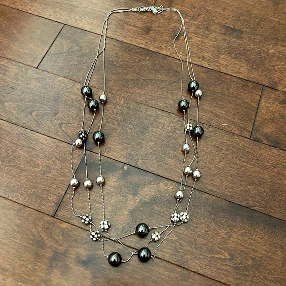 Express Jewelry - Express Layered Necklace Silver Crystal